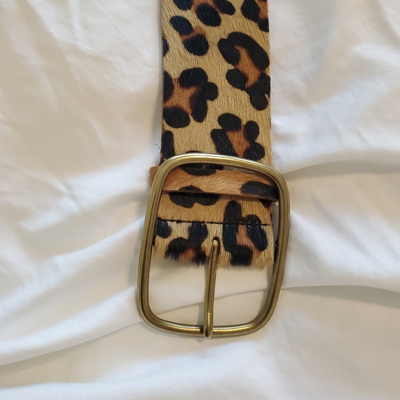Nicole Miller Collection Genuine Italian Leather Leopard Print Belt Size Medium - Picture 10 of 10
